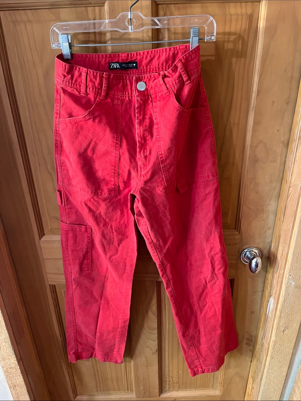 Zara Women’s Bright Red Cargo Pants